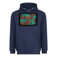 Navy western leopard turquoise glitter tooled leather Heavyweight Hoodie - FaDigitalArtStudio