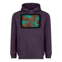 Plum western leopard turquoise glitter tooled leather Heavyweight Hoodie - FaDigitalArtStudio