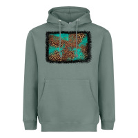 Sage western leopard turquoise glitter tooled leather Heavyweight Hoodie - FaDigitalArtStudio