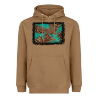 Toasted Coconut western leopard turquoise glitter tooled leather Heavyweight Hoodie - FaDigitalArtStudio