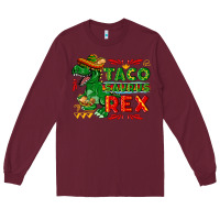 Burgundy Tacosaurus Rex Long Sleeve Tee - texasbilliewilder