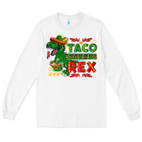 White Tacosaurus Rex Long Sleeve Tee - texasbilliewilder