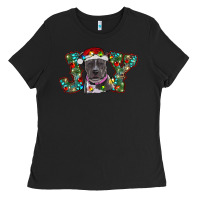 Black christmas joy pitbull Ladies Tee - RanaPortraitStore