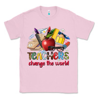 Bubblegum Pink teachers change the world Classic Tee - Artiststas