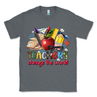 Charcoal Heather teachers change the world Classic Tee - Artiststas