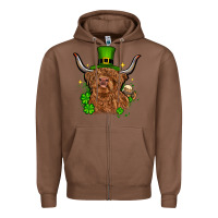 Chestnut St. Patrick's Day cow Zipper Hoodie - OliviaCreatesArt