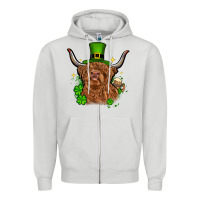 Dove Grey St. Patrick's Day cow Zipper Hoodie - OliviaCreatesArt