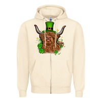 Sandshell St. Patrick's Day cow Zipper Hoodie - OliviaCreatesArt