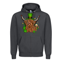 Smoke St. Patrick's Day cow Zipper Hoodie - OliviaCreatesArt