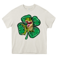 Cream dinosaur st patricks day Heavy Core Tee - MaliasSmallBusiness