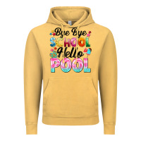 Vintage Mustard bye bye school hello pool Vintage Hoodie - BarkalooDesign