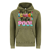 Vintage Olive bye bye school hello pool Vintage Hoodie - BarkalooDesign