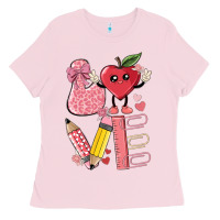 Bubblegum Pink love teacher Ladies Tee - MaliasSmallBusiness