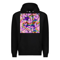 Black pride heart seamless pattern Premium Hoodie - FaDigitalArtStudio