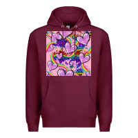 Burgundy pride heart seamless pattern Premium Hoodie - FaDigitalArtStudio