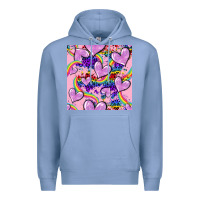 Colony Blue pride heart seamless pattern Premium Hoodie - FaDigitalArtStudio