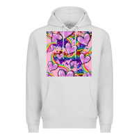 Dove Grey pride heart seamless pattern Premium Hoodie - FaDigitalArtStudio
