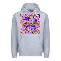 Heather Grey pride heart seamless pattern Premium Hoodie - FaDigitalArtStudio