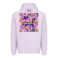Lilac pride heart seamless pattern Premium Hoodie - FaDigitalArtStudio