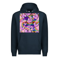 Navy pride heart seamless pattern Premium Hoodie - FaDigitalArtStudio