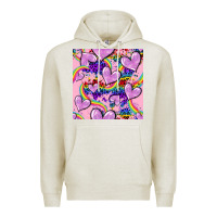 Oatmeal Heather pride heart seamless pattern Premium Hoodie - FaDigitalArtStudio