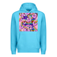 Ocean Blue pride heart seamless pattern Premium Hoodie - FaDigitalArtStudio