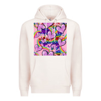 Pale Pink pride heart seamless pattern Premium Hoodie - FaDigitalArtStudio
