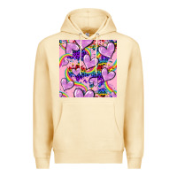 Pina Colada pride heart seamless pattern Premium Hoodie - FaDigitalArtStudio