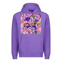 Purple pride heart seamless pattern Premium Hoodie - FaDigitalArtStudio