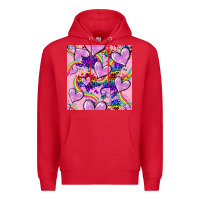 Red pride heart seamless pattern Premium Hoodie - FaDigitalArtStudio