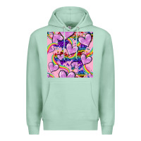 Seafoam pride heart seamless pattern Premium Hoodie - FaDigitalArtStudio