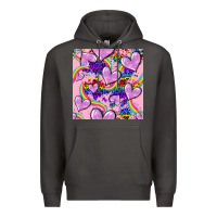 Smoke pride heart seamless pattern Premium Hoodie - FaDigitalArtStudio