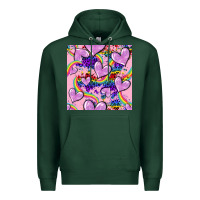 Sports Green pride heart seamless pattern Premium Hoodie - FaDigitalArtStudio