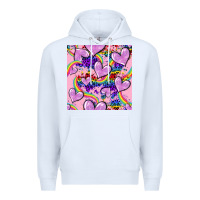 White pride heart seamless pattern Premium Hoodie - FaDigitalArtStudio