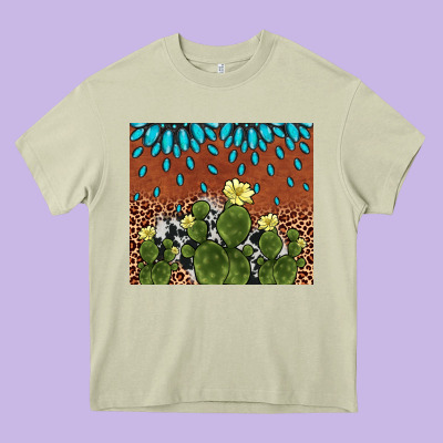 Cactus Gemstone Heavy Core Tee Designed By Adodesignshop