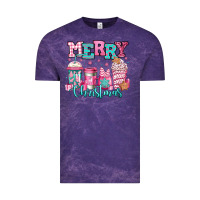 Cloud Purple merry christmas pink coffee cups Vintage Tee - Jasminsmagicworld