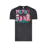 Vintage Black merry christmas pink coffee cups Vintage Tee - Jasminsmagicworld
