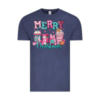 Vintage Denim merry christmas pink coffee cups Vintage Tee - Jasminsmagicworld