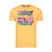 Vintage Mustard merry christmas pink coffee cups Vintage Tee - Jasminsmagicworld