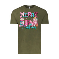 Vintage Olive merry christmas pink coffee cups Vintage Tee - Jasminsmagicworld