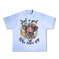 Grape Ice just a girl who loves pigs floral wreath Urban Heavy Tee - BarkalooDesign