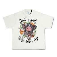 Pistachio just a girl who loves pigs floral wreath Urban Heavy Tee - BarkalooDesign