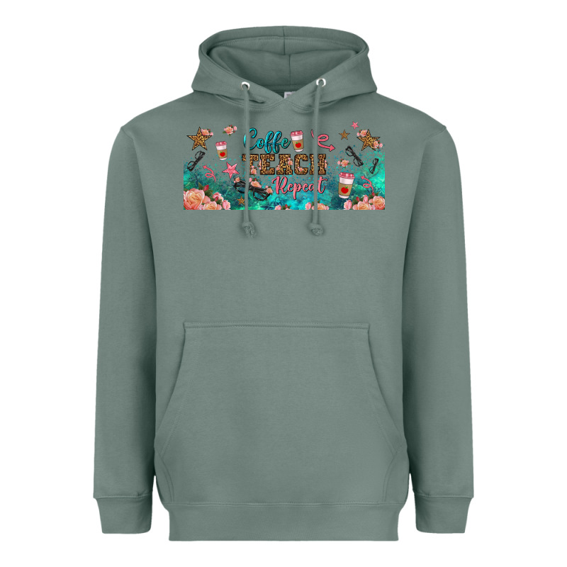 Coffe Teach Repeat Libbey Glass Heavyweight Hoodie by BundleAndBundleShop | Teevron