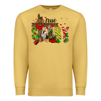 Antique Gold True Story Holy Family Premium Sweatshirt - FaDigitalArtStudio
