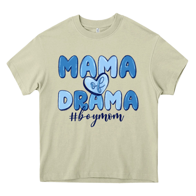 Mama Of Drama Boy Mom Heavy Core Tee by MaliasSmallBusiness | Teevron