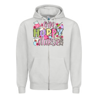 Dove Grey Easter Day One hoppy Nurse Zipper Hoodie - OliviaCreatesArt