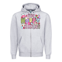 Heather Grey Easter Day One hoppy Nurse Zipper Hoodie - OliviaCreatesArt