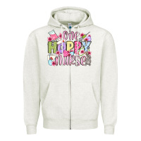 Oatmeal Heather Easter Day One hoppy Nurse Zipper Hoodie - OliviaCreatesArt