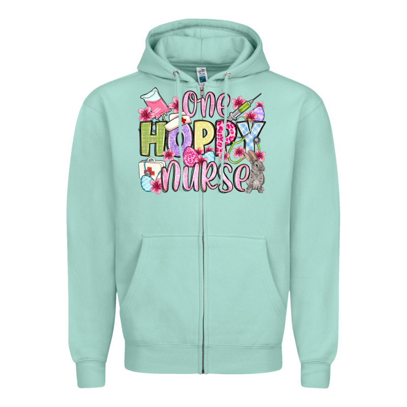 Easter Day One Hoppy Nurse Zipper Hoodie by OliviaCreatesArt | Teevron