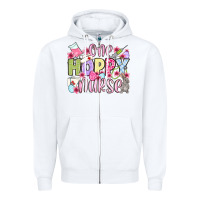 White Easter Day One hoppy Nurse Zipper Hoodie - OliviaCreatesArt
